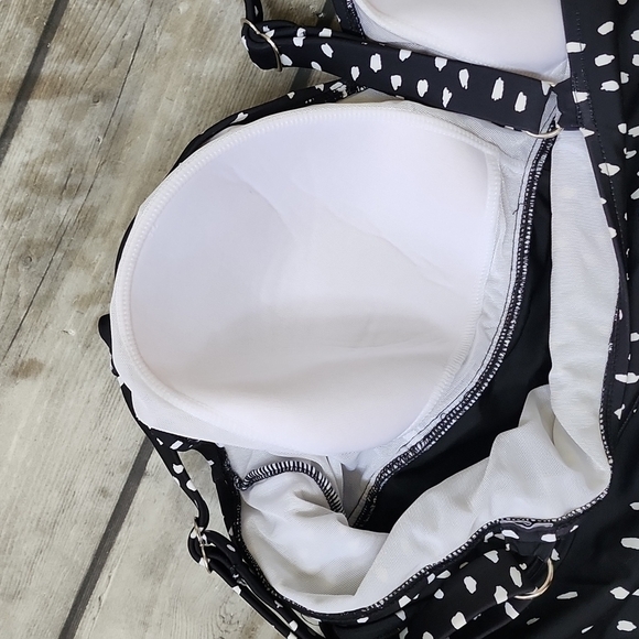 Women's Polka Dot Tiered Flowy Tankini Top Sz 24W - Picture 5 of 5